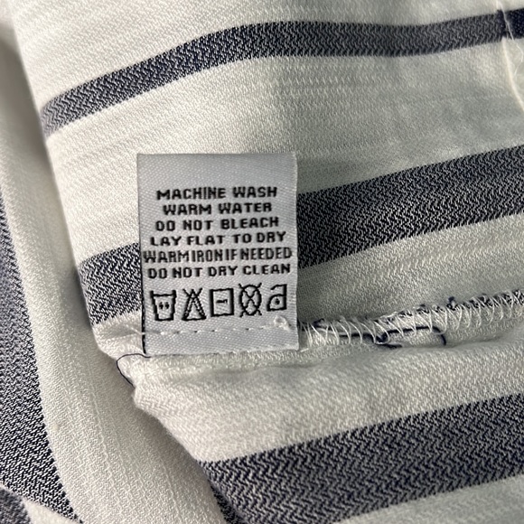 Boutique Velvet Heart Blue/White striped top with 3/4 length sleeves - Picture 6 of 6